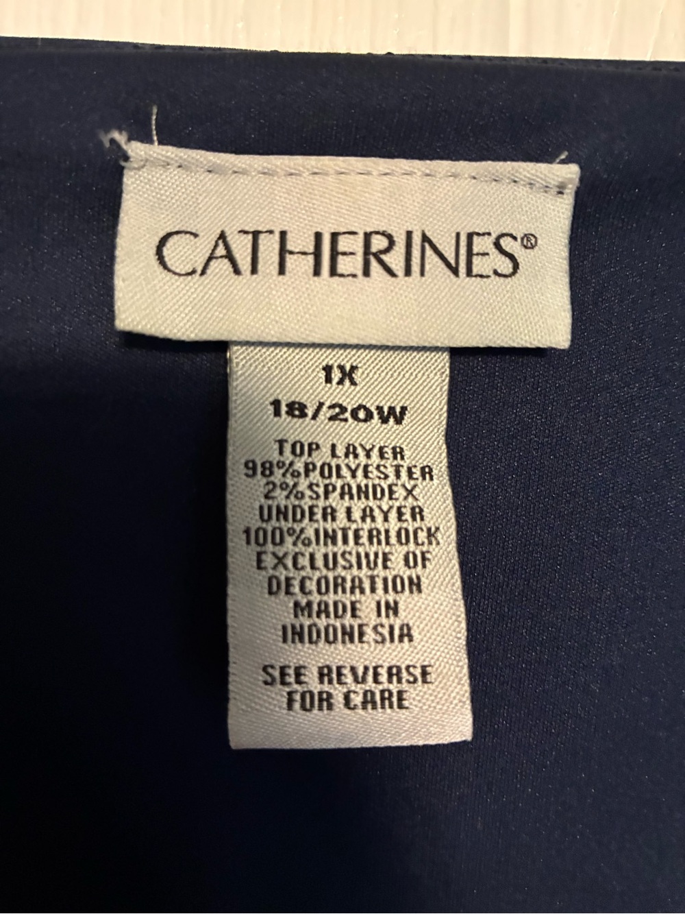 Catherines Navy Lace-Up Crochet V-Neck Tunic - Picture 2 of 2